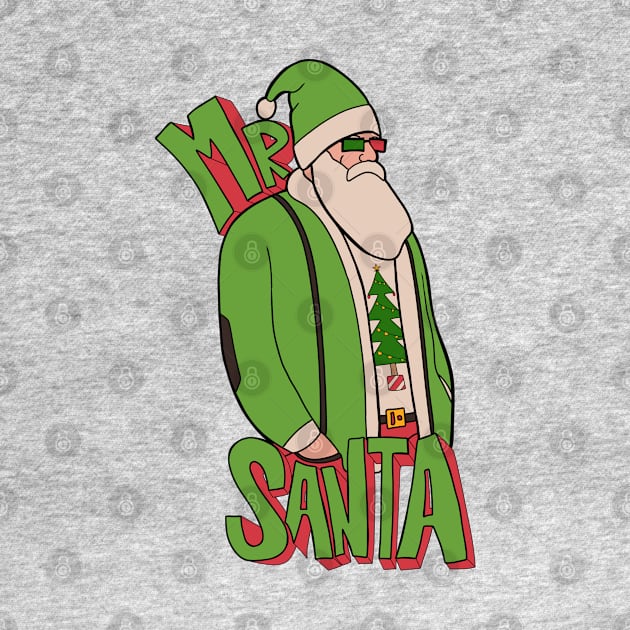 Green Mr Santa by Swadeillustrations